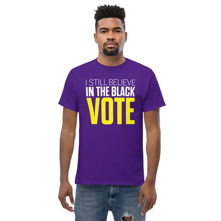 Short Sleeve Tee- I STILL BELIEVE IN THE BLACK VOTE ™ (Purple)