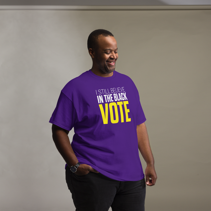 Short Sleeve Tee- I STILL BELIEVE IN THE BLACK VOTE ™ (Purple)