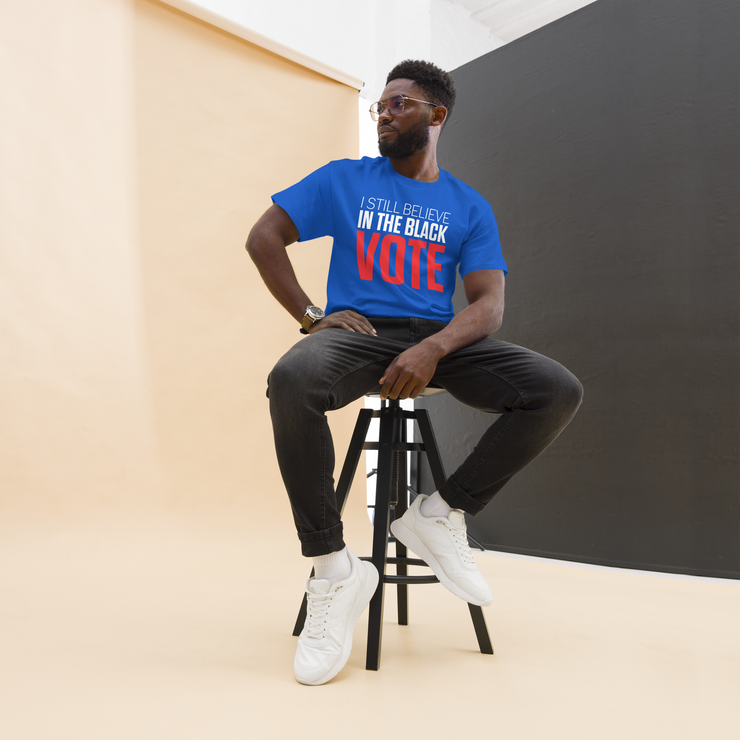 Short Sleeve Tee- I STILL BELIEVE IN THE BLACK VOTE ™ (Blue Royal)