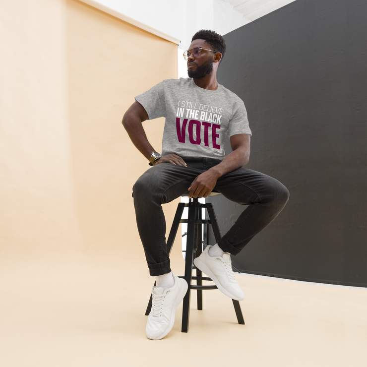 Short Sleeve Tee- I STILL BELIEVE IN THE BLACK VOTE ™ (Grey)