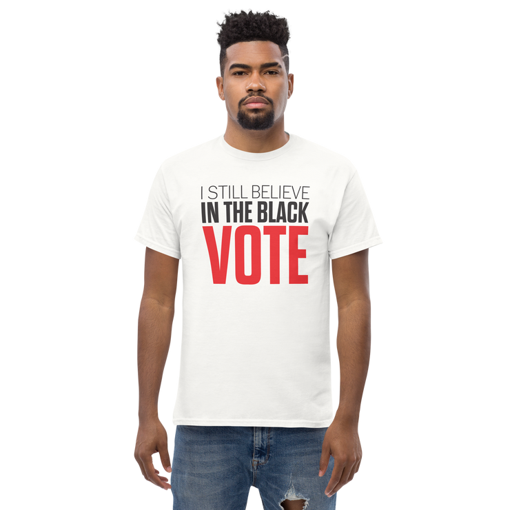 Short Sleeve Tee- I STILL BELIEVE IN THE BLACK VOTE ™ (Red & White)