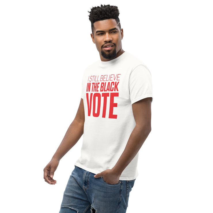 Short Sleeve Tee- I STILL BELIEVE IN THE BLACK VOTE ™ (Red & White)