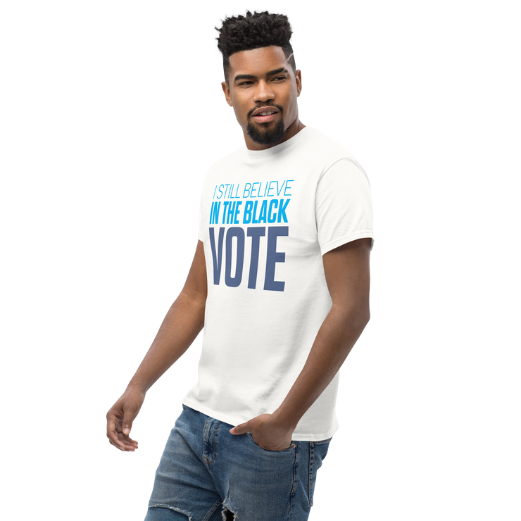 Short Sleeve Tee- I STILL BELIEVE IN THE BLACK VOTE ™ (Blue & White)