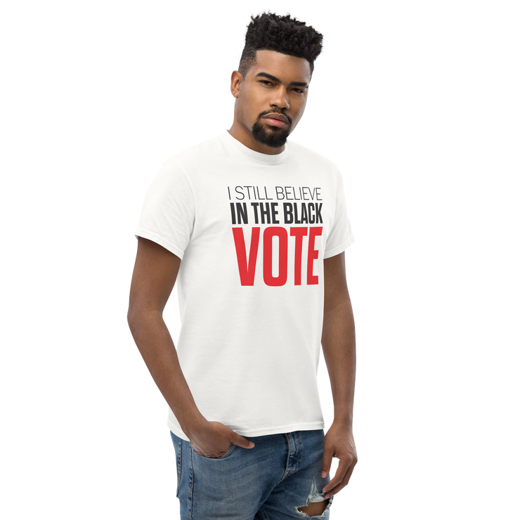 Short Sleeve Tee- I STILL BELIEVE IN THE BLACK VOTE ™ (Red & White)