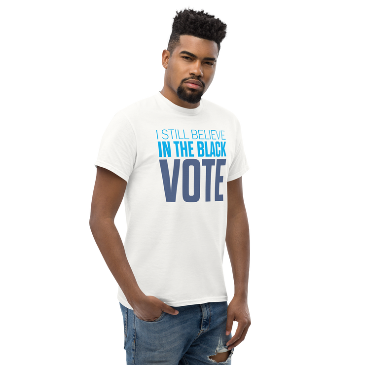 Short Sleeve Tee- I STILL BELIEVE IN THE BLACK VOTE ™ (Blue & White)