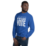 Crewneck Sweatshirt-I STILL BELIEVE IN THE BLACK VOTE ™ (White & Blue Royal)
