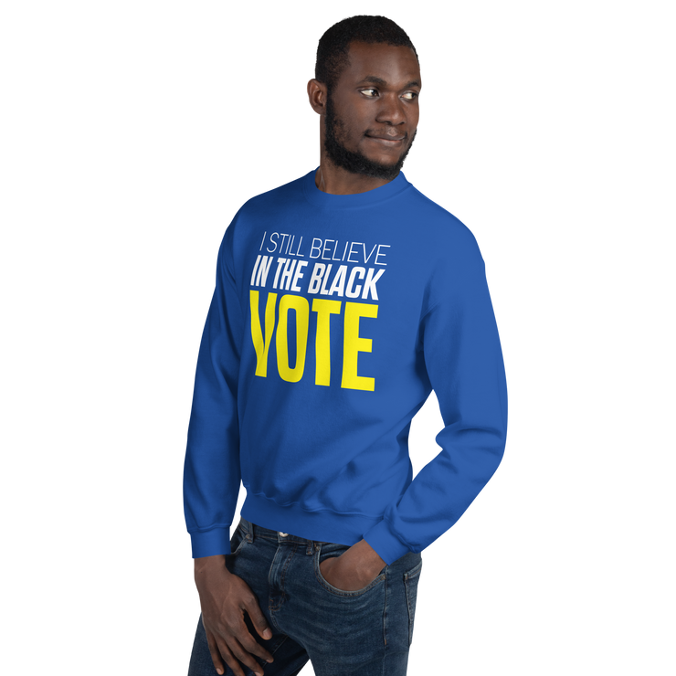 Crewneck Sweatshirt-I STILL BELIEVE IN THE BLACK VOTE ™ (Royal Blue & Yellow)
