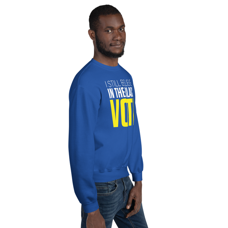 Crewneck Sweatshirt-I STILL BELIEVE IN THE BLACK VOTE ™ (Royal Blue & Yellow)