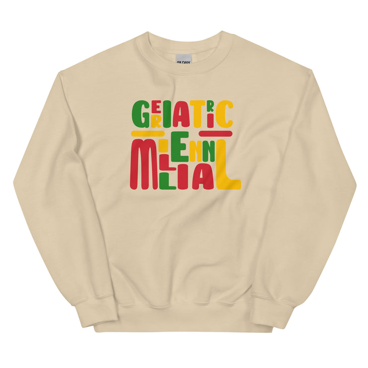 Geriatric Millennial Lettering Unisex Sweatshirt - Colorful