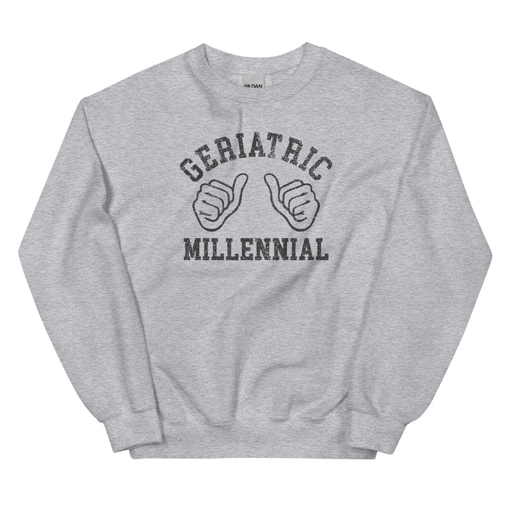 Geriatric Millennial w/ Hands Unisex Sweatshirt - Black