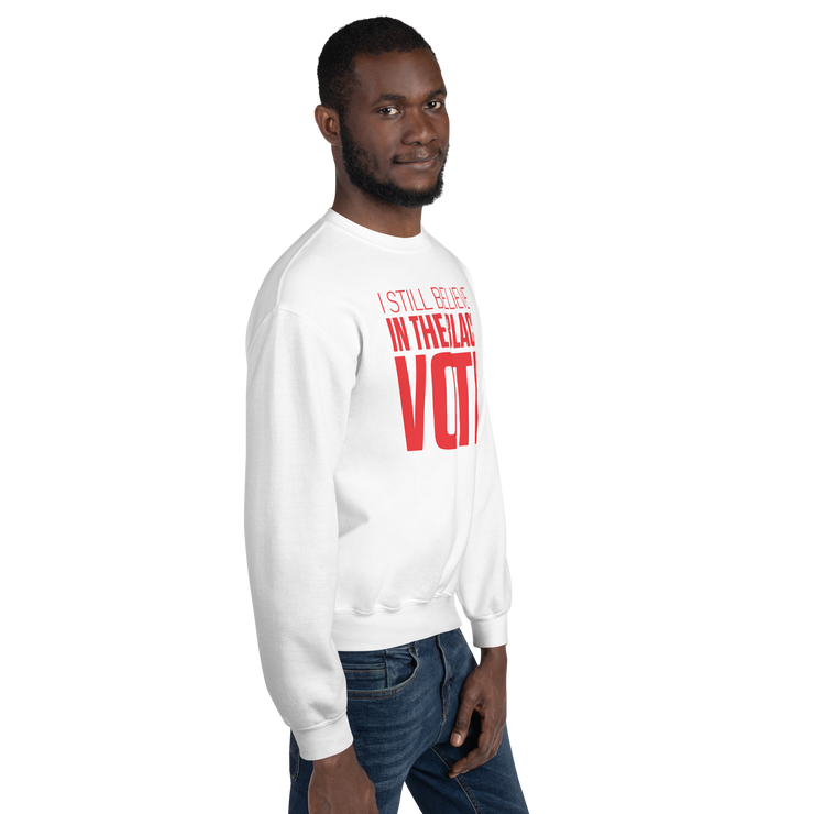 Crewneck Sweatshirt-I STILL BELIEVE IN THE BLACK VOTE ™ (Red & White)