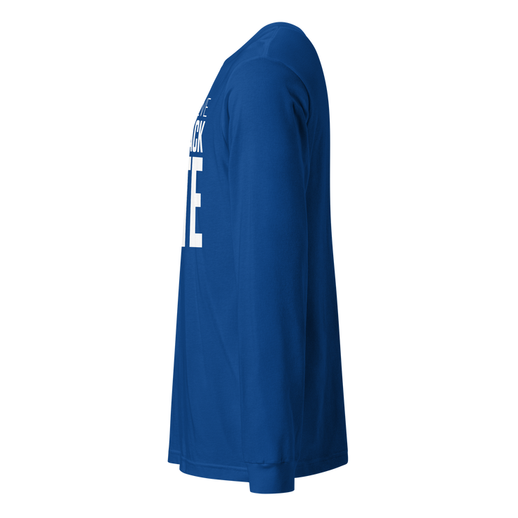 Long Sleeve Tee- I STILL BELIEVE IN THE BLACK VOTE ™ (White & Blue Royal)