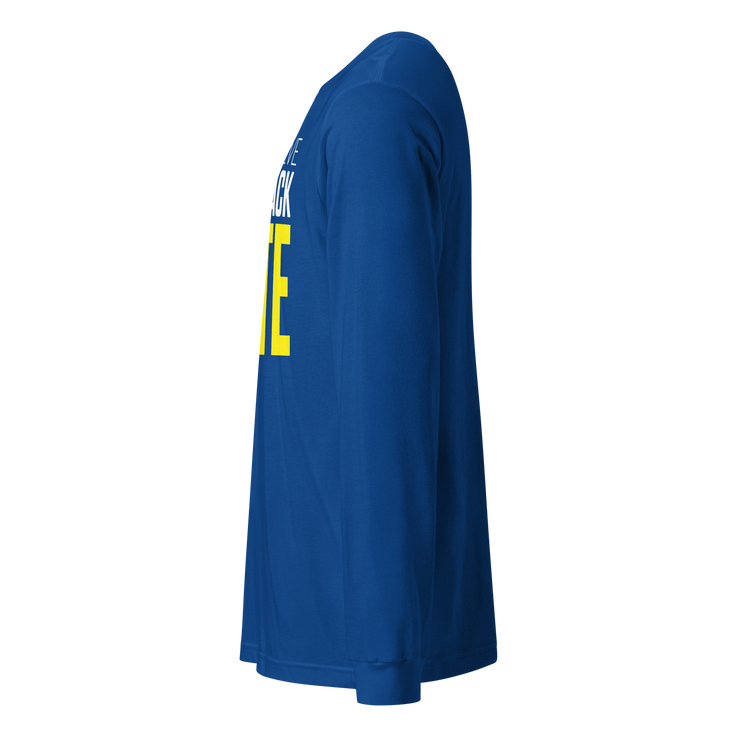 Long Sleeve Tee- I STILL BELIEVE IN THE BLACK VOTE ™ (Royal Blue & Yellow)