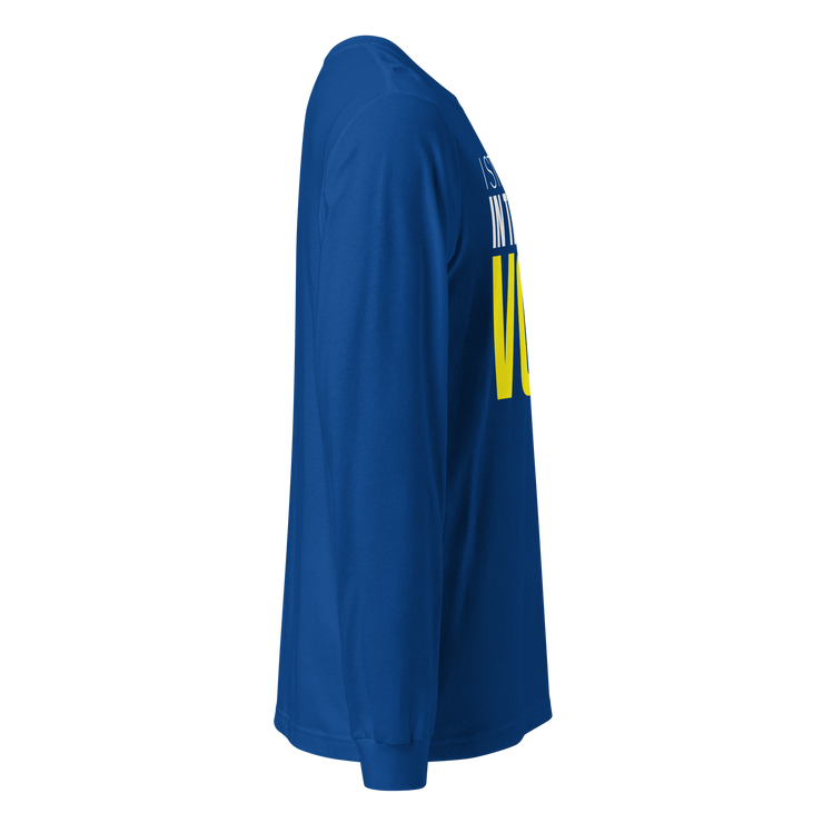 Long Sleeve Tee- I STILL BELIEVE IN THE BLACK VOTE ™ (Royal Blue & Yellow)