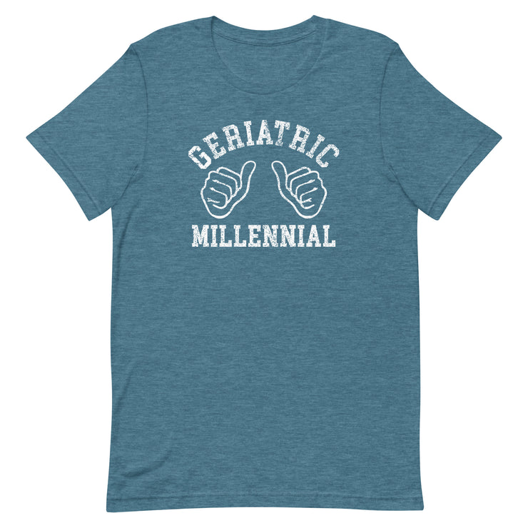 Geriatric Millennial w/ Hands Unisex t-shirt - White